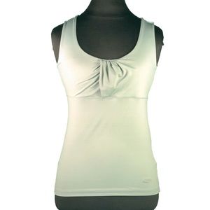 Patagonia Sage Green Sleeveless Pleated Front Travel Top - Small